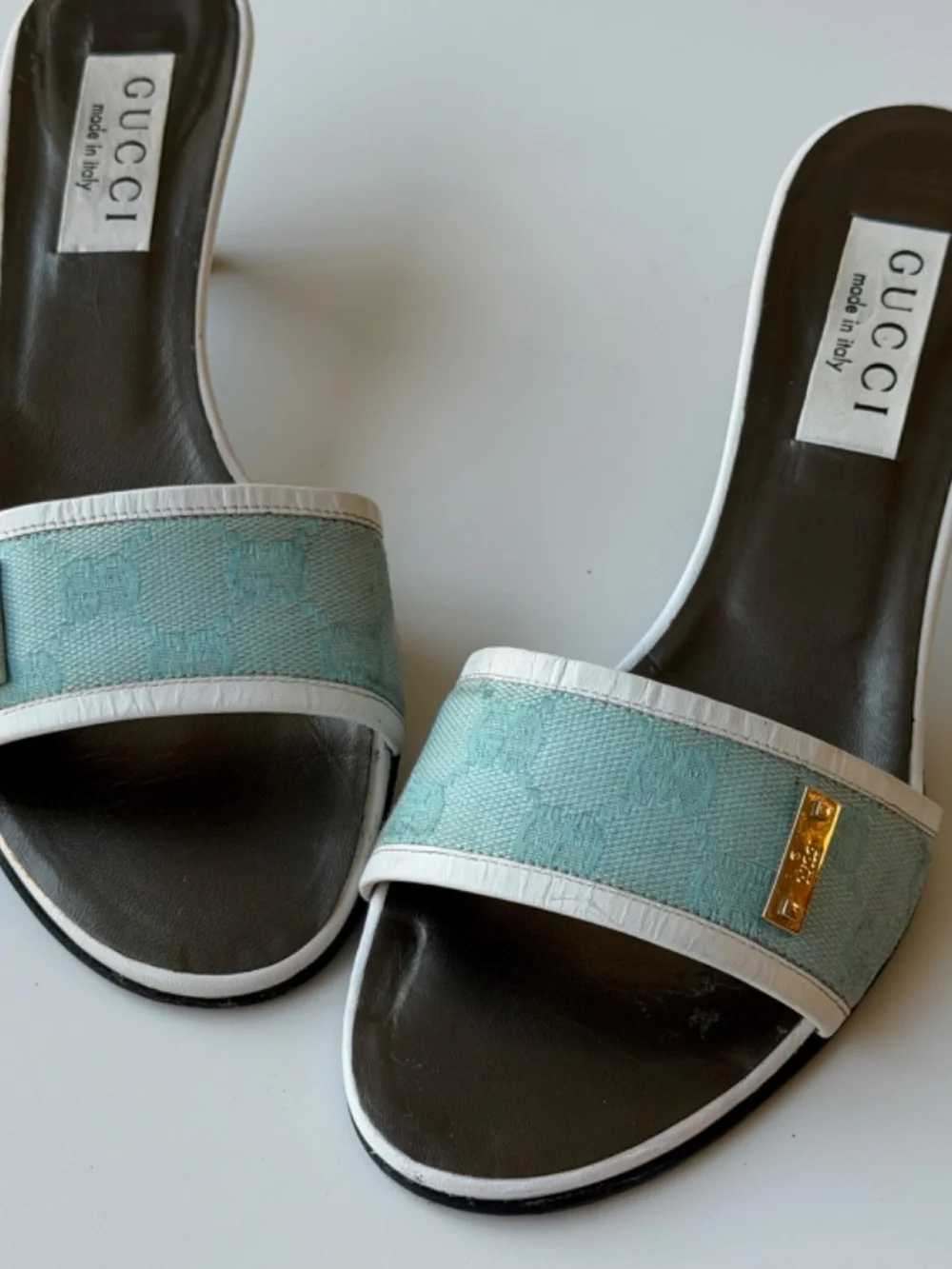 Vintage Gucci by Tom Ford GG monogram kitten heel slide mules, IT 38